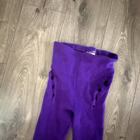 High-Waited Button-Detail Trouer - Purple - Picture 6 of 8